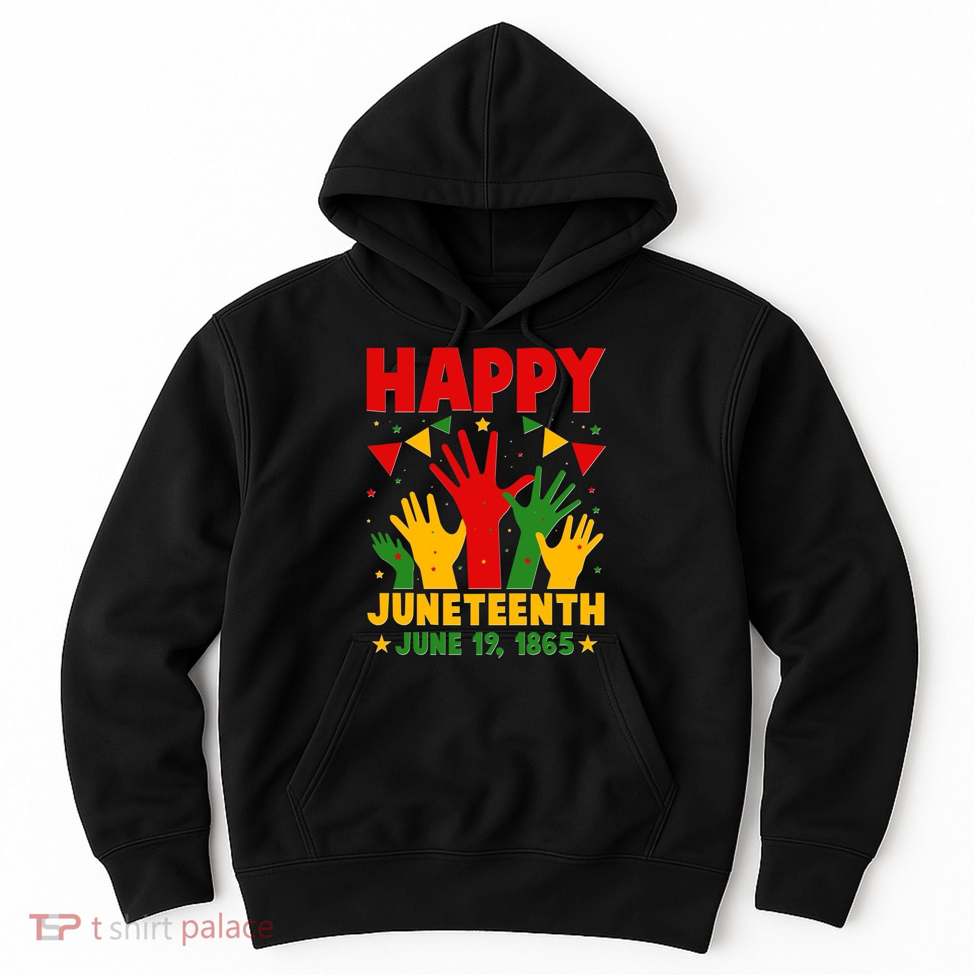 Happy Juneteenth June 19 1865 Celebration Raised Hands Hoodie