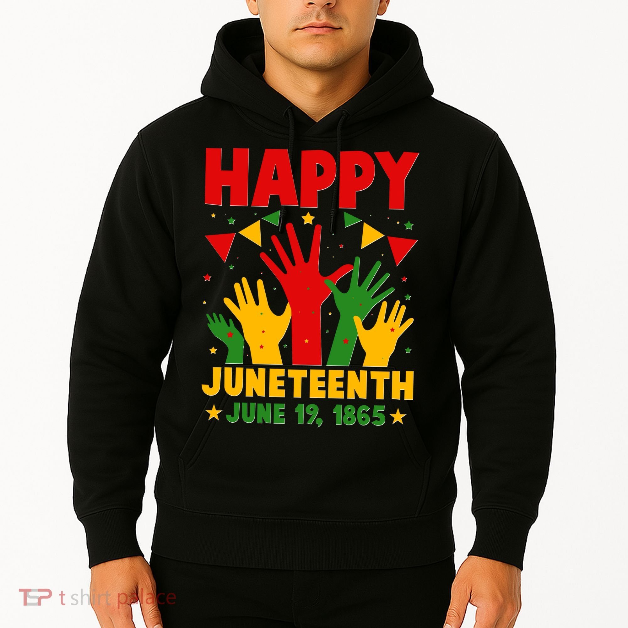 Happy Juneteenth June 19 1865 Celebration Raised Hands Hoodie