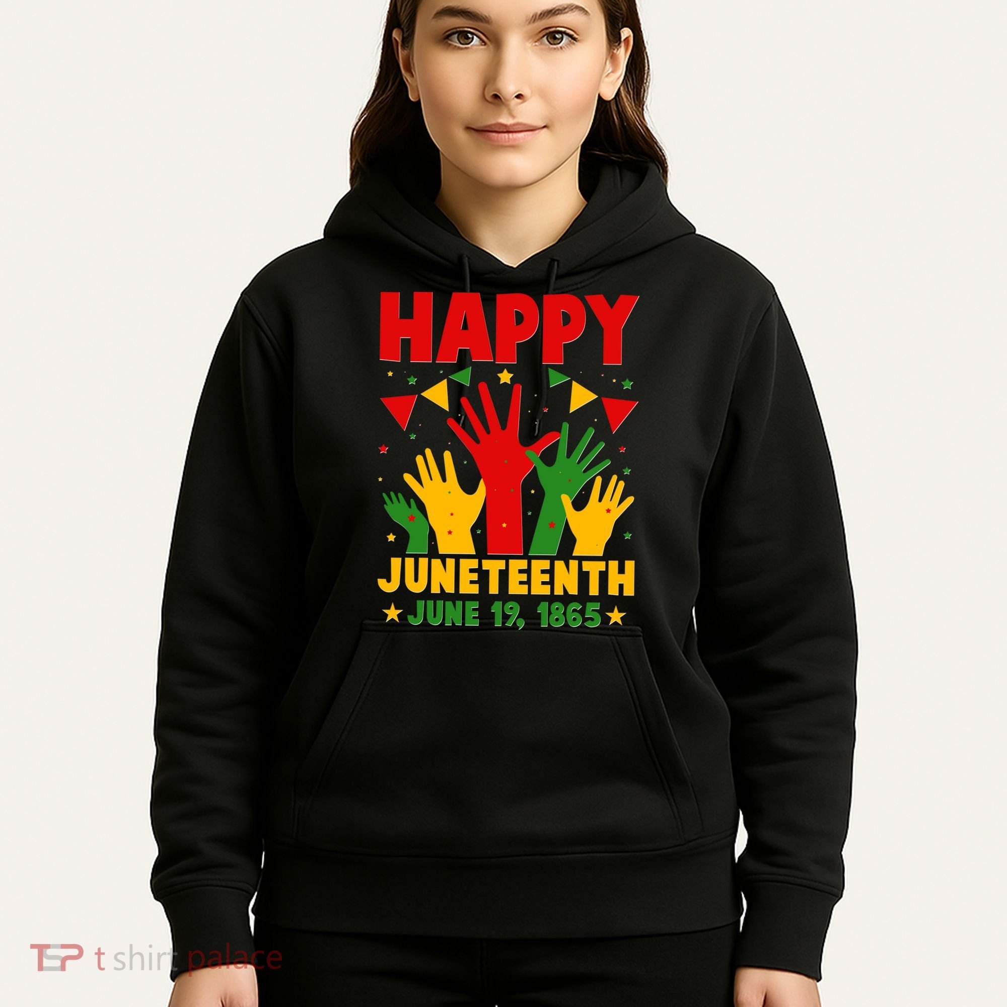 Happy Juneteenth June 19 1865 Celebration Raised Hands Hoodie
