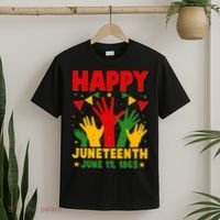 Happy Juneteenth June 19 1865 Celebration Raised Hands T-Shirt thumb 2