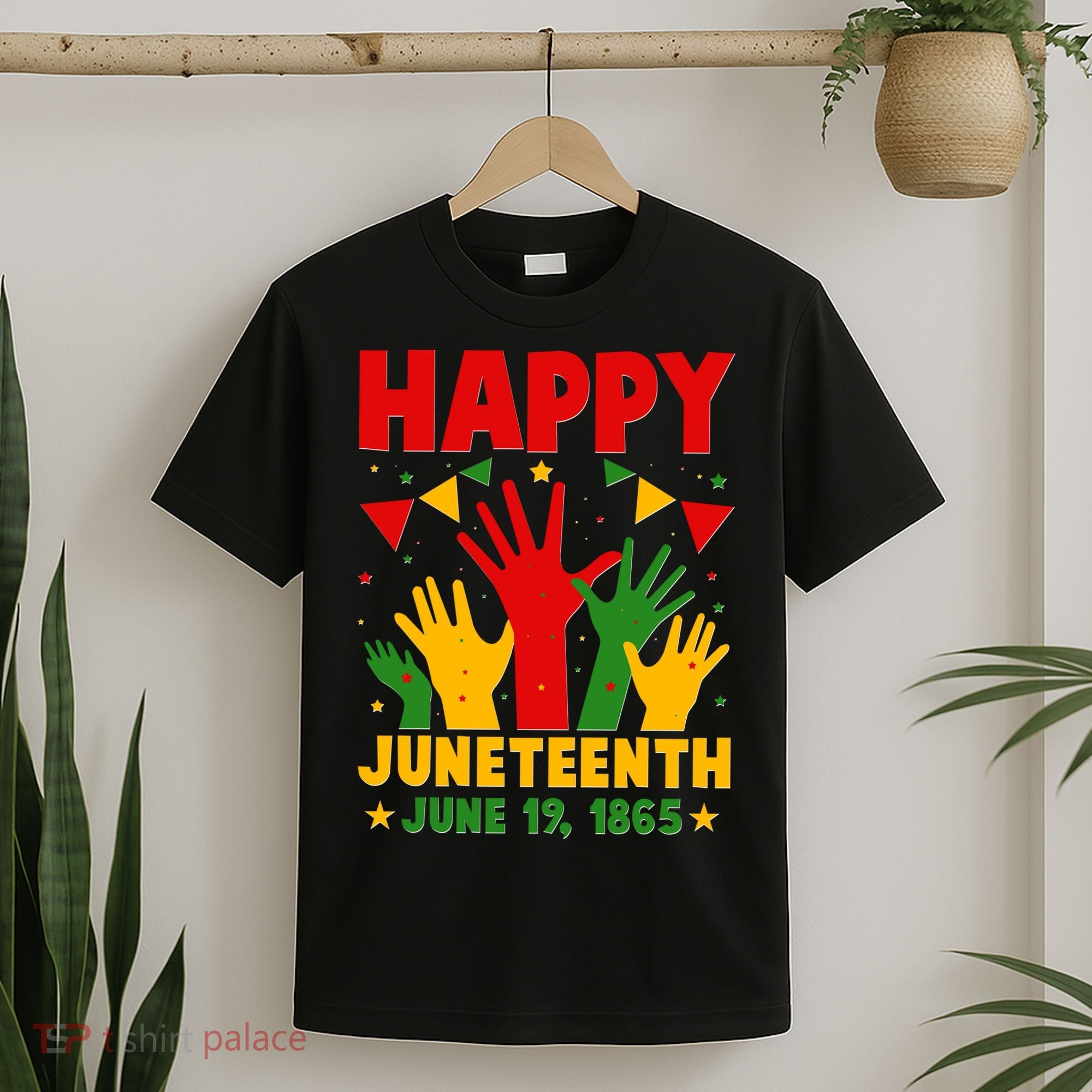 Happy Juneteenth June 19 1865 Celebration Raised Hands T-Shirt