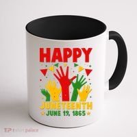 Happy Juneteenth June 19 1865 Celebration Raised Hands Coffee Mug thumb 1