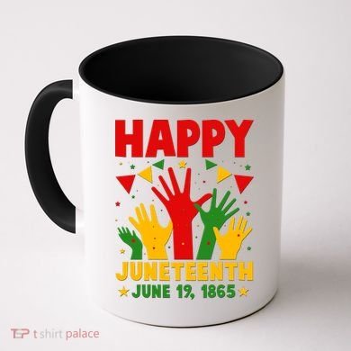 Happy Juneteenth June 19 1865 Celebration Raised Hands Coffee Mug