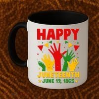 Happy Juneteenth June 19 1865 Celebration Raised Hands Coffee Mug thumb 2