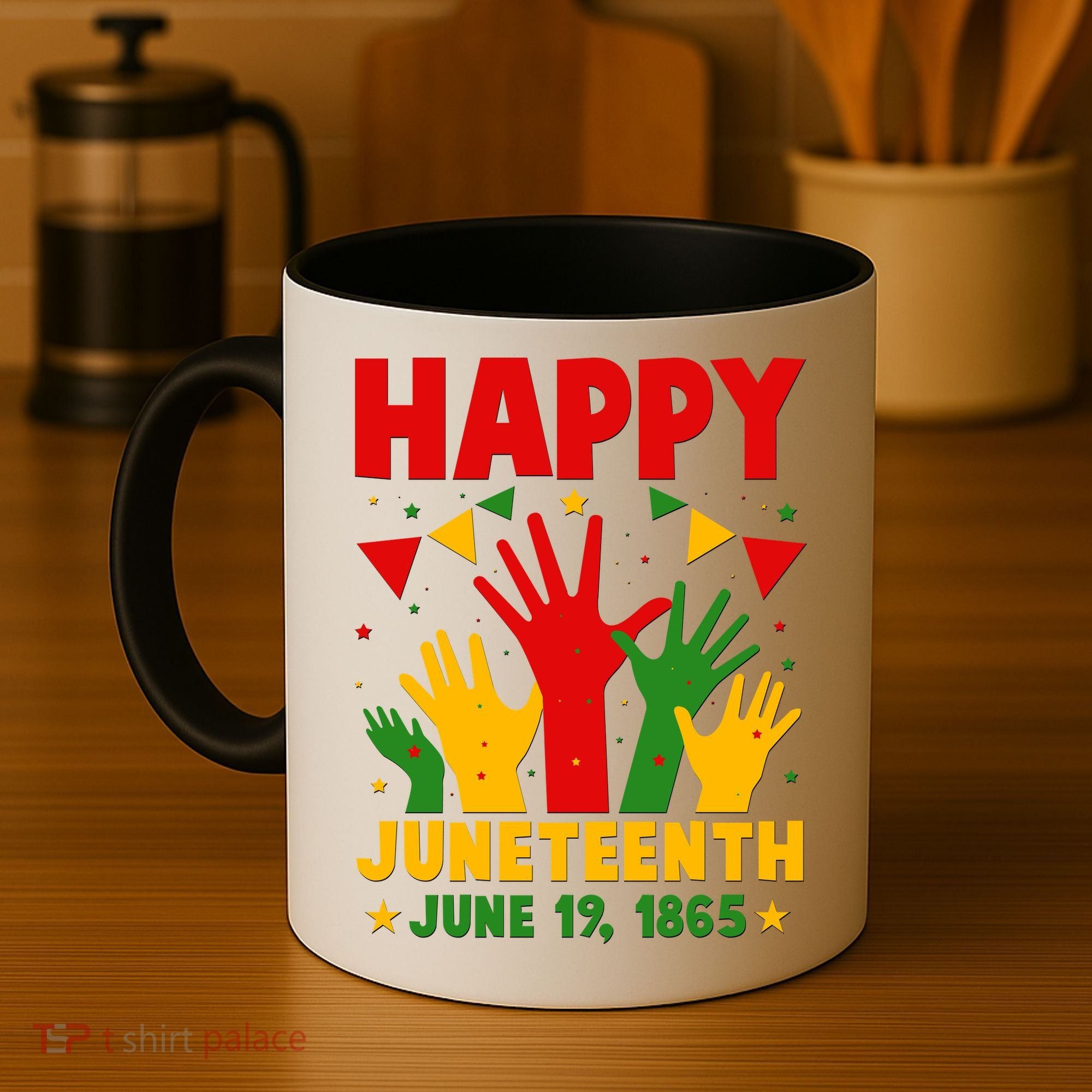 Happy Juneteenth June 19 1865 Celebration Raised Hands Coffee Mug