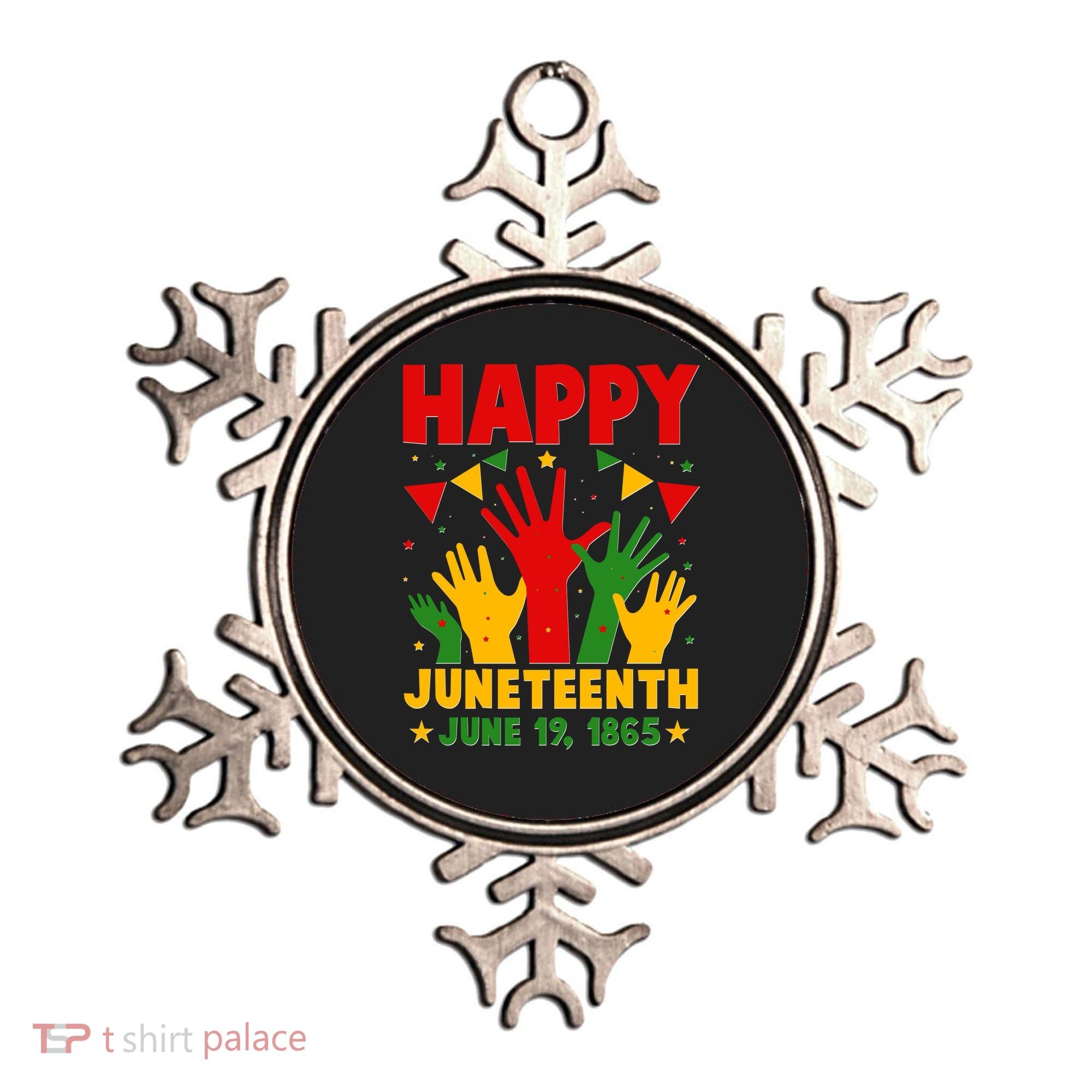 Happy Juneteenth June 19 1865 Celebration Raised Hands Ornament