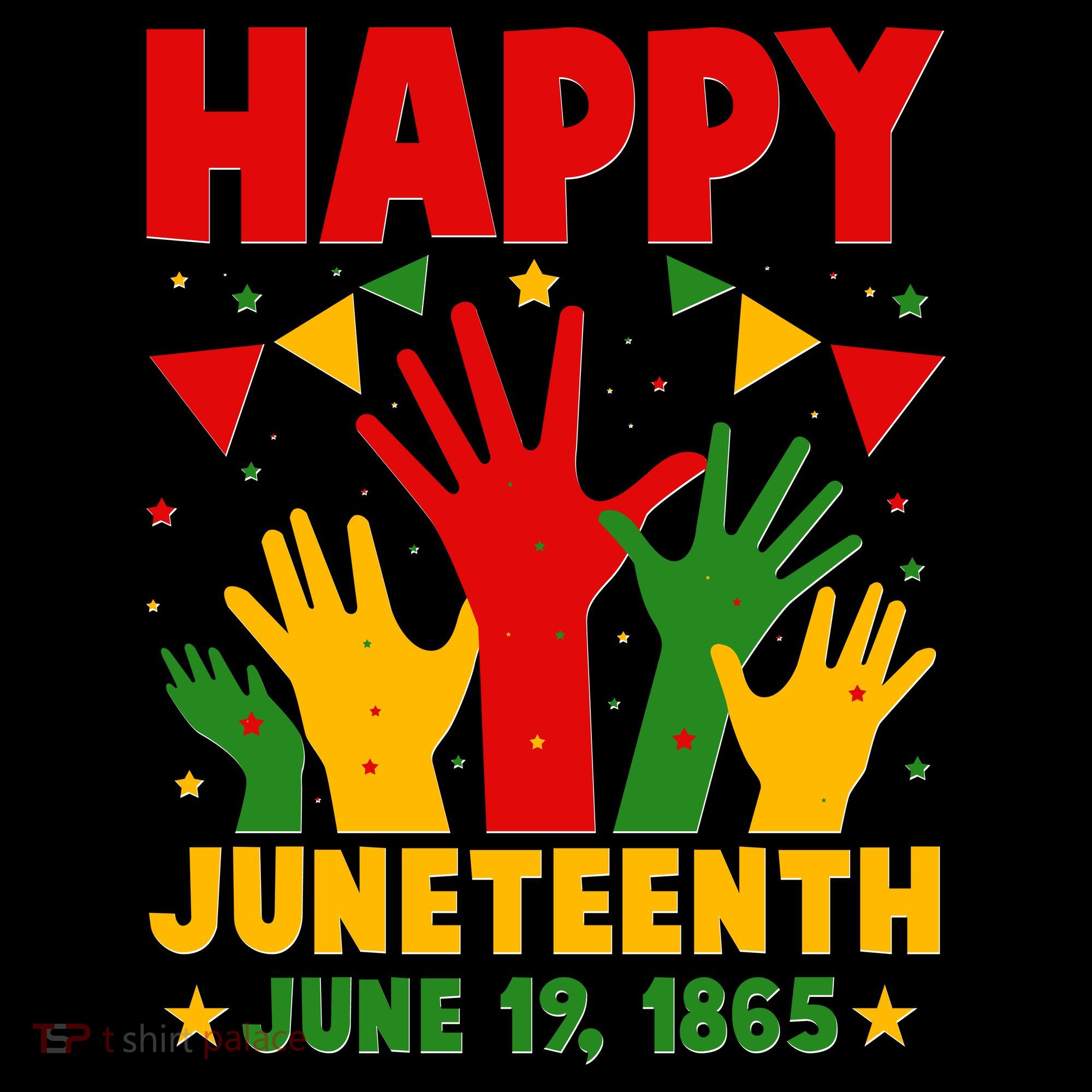 Happy Juneteenth June 19 1865 Celebration Raised Hands Women's Tank Top