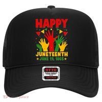 Happy Juneteenth June 19 1865 Celebration Raised Hands Hat thumb 0