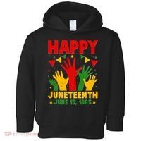 Happy Juneteenth June 19 1865 Celebration Raised Hands Toddler Hoodie thumb 0