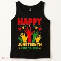 Happy Juneteenth June 19 1865 Celebration Raised Hands Tank Top thumb 2