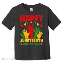 Happy Juneteenth June 19 1865 Celebration Raised Hands Toddler T-Shirt thumb 0