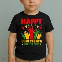 Happy Juneteenth June 19 1865 Celebration Raised Hands Toddler T-Shirt thumb 2