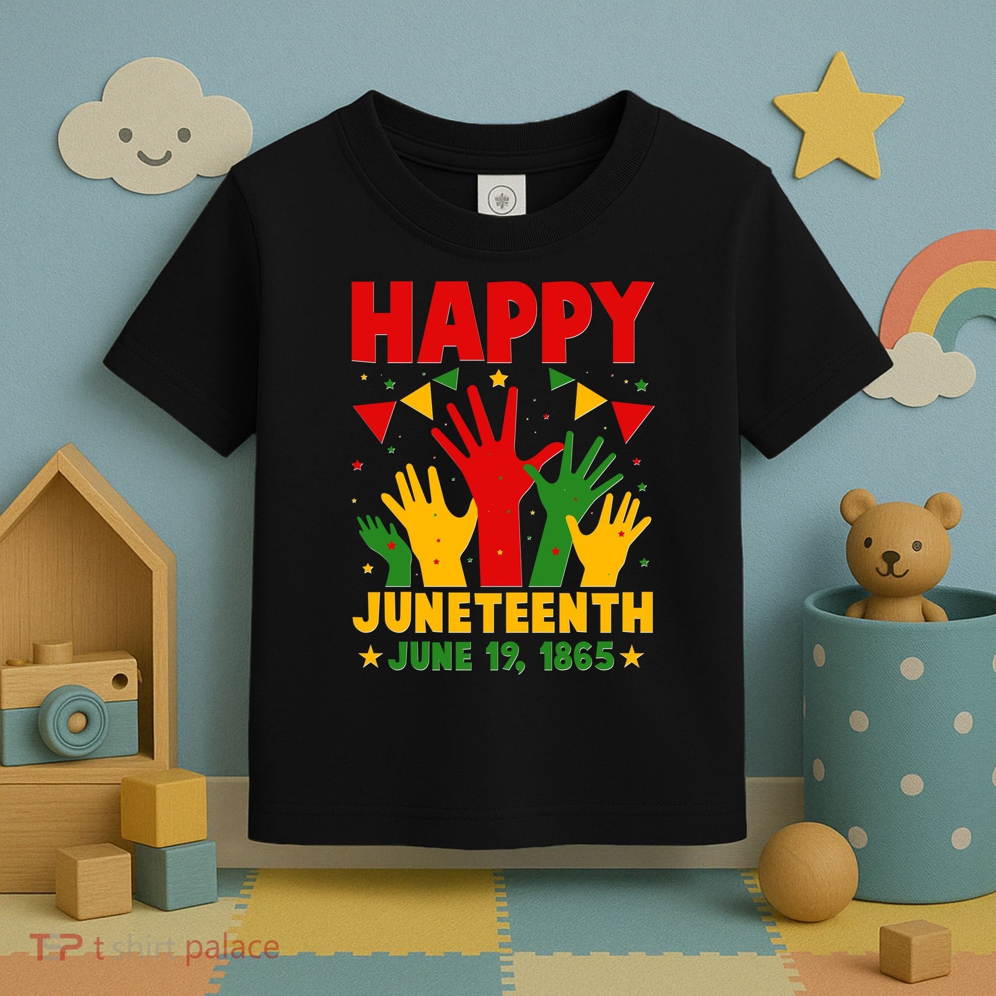 Happy Juneteenth June 19 1865 Celebration Raised Hands Toddler T-Shirt