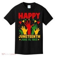 Happy Juneteenth June 19 1865 Celebration Raised Hands Kids T-Shirt thumb 0