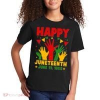 Happy Juneteenth June 19 1865 Celebration Raised Hands Kids T-Shirt thumb 2