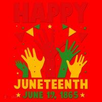Happy Juneteenth June 19 1865 Celebration Raised Hands Santa Hat thumb 1
