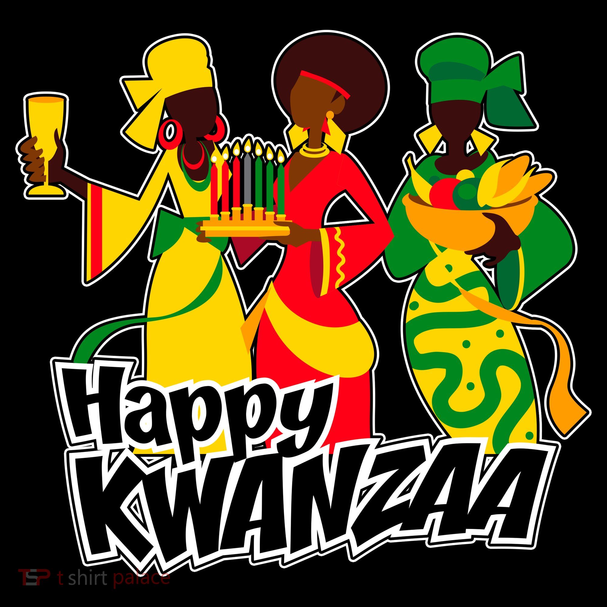 Happy Kwanzaa Celebration  USA-Made Doggie Bandana