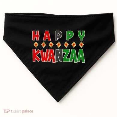 Happy Kwanzaa Holiday USA-Made Doggie Bandana