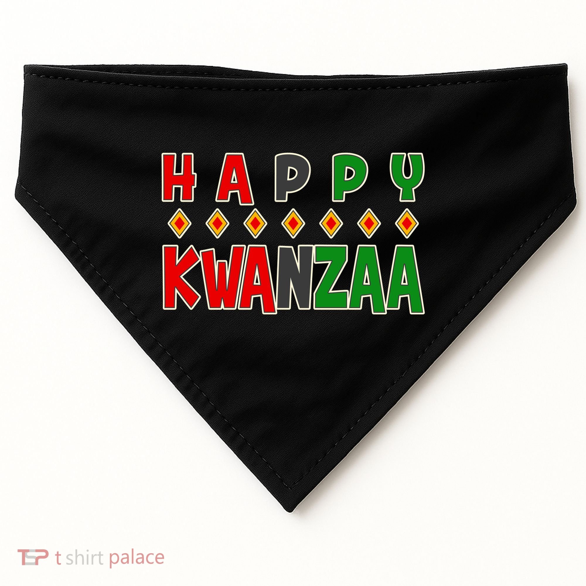 Happy Kwanzaa Holiday USA-Made Doggie Bandana