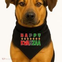 Happy Kwanzaa Holiday USA-Made Doggie Bandana thumb 1