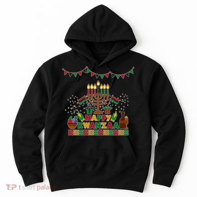 Happy Kwanzaa Traditional Colors Kinara Candles Hoodie