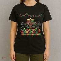 Happy Kwanzaa Traditional Colors Kinara Candles T-Shirt thumb 4
