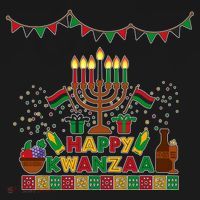 Happy Kwanzaa Traditional Colors Kinara Candles T-Shirt thumb 7