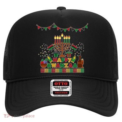 Happy Kwanzaa Traditional Colors Kinara Candles Hat