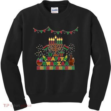 Happy Kwanzaa Traditional Colors Kinara Candles Kids Sweatshirt