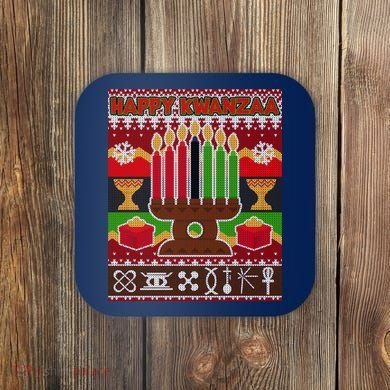 Happy Kwanzaa Ugly Sweater Coaster