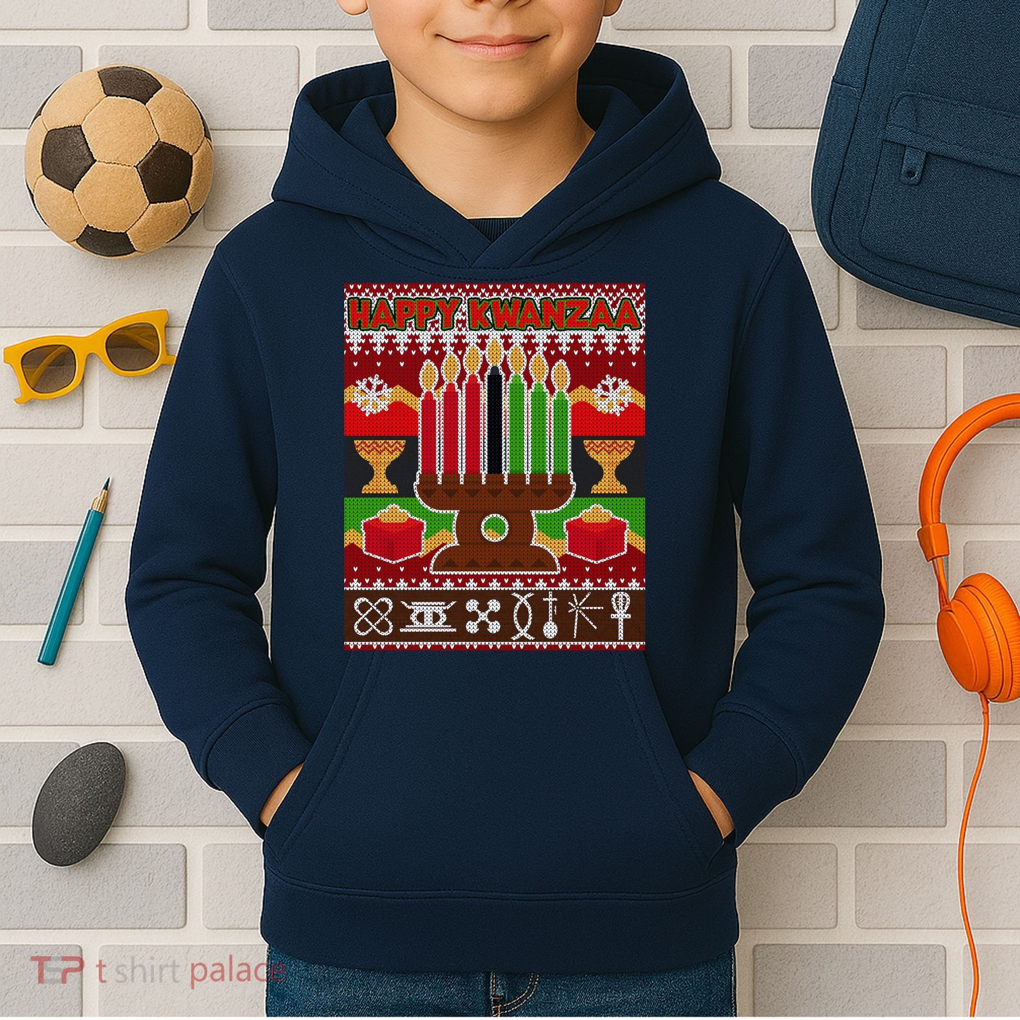 Happy Kwanzaa Ugly Sweater Kids Hoodie