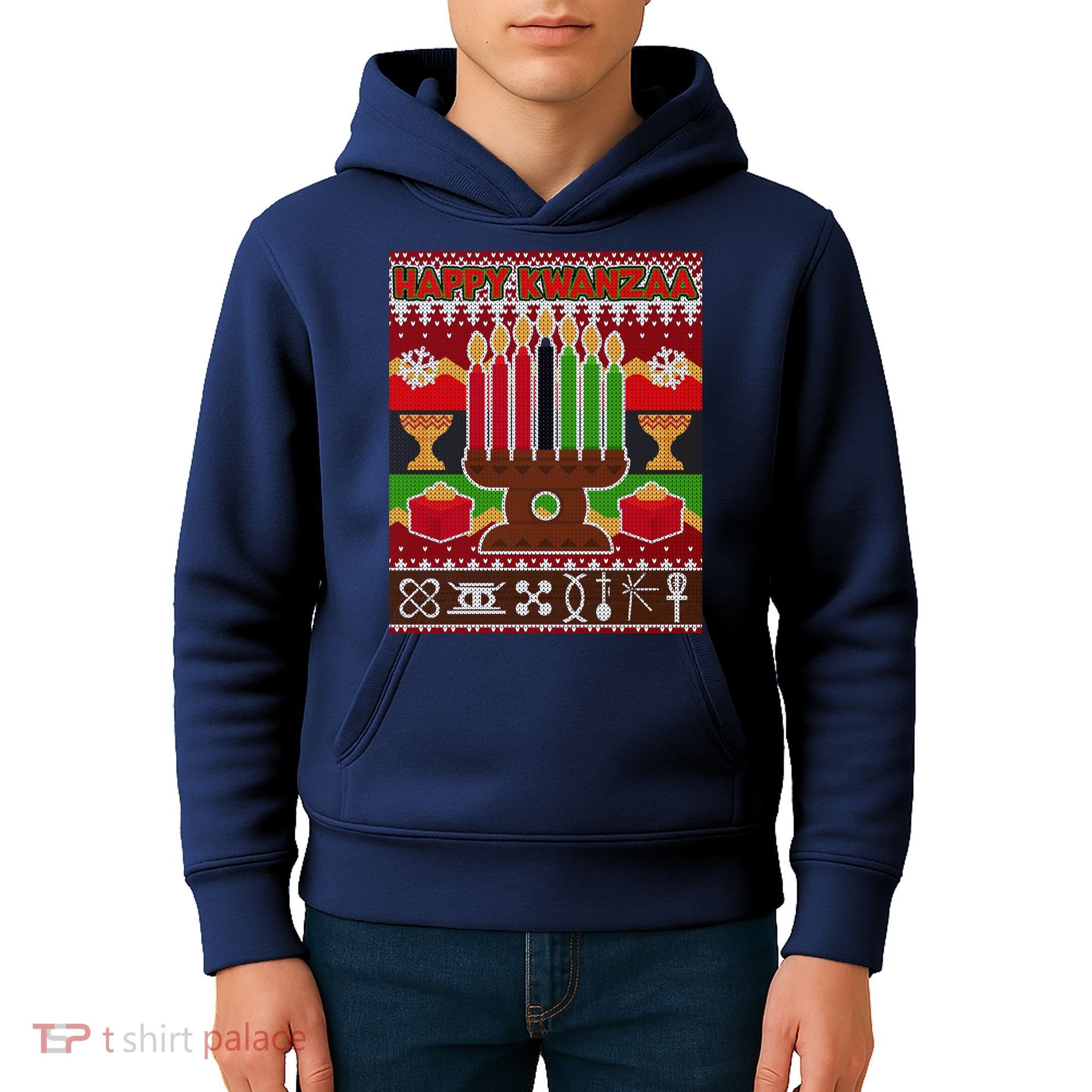 Happy Kwanzaa Ugly Sweater Kids Hoodie
