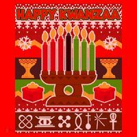 Happy Kwanzaa Ugly Sweater Santa Hat thumb 1