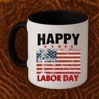 Happy Labor Day American Workers Flag Coffee Mug thumb 2