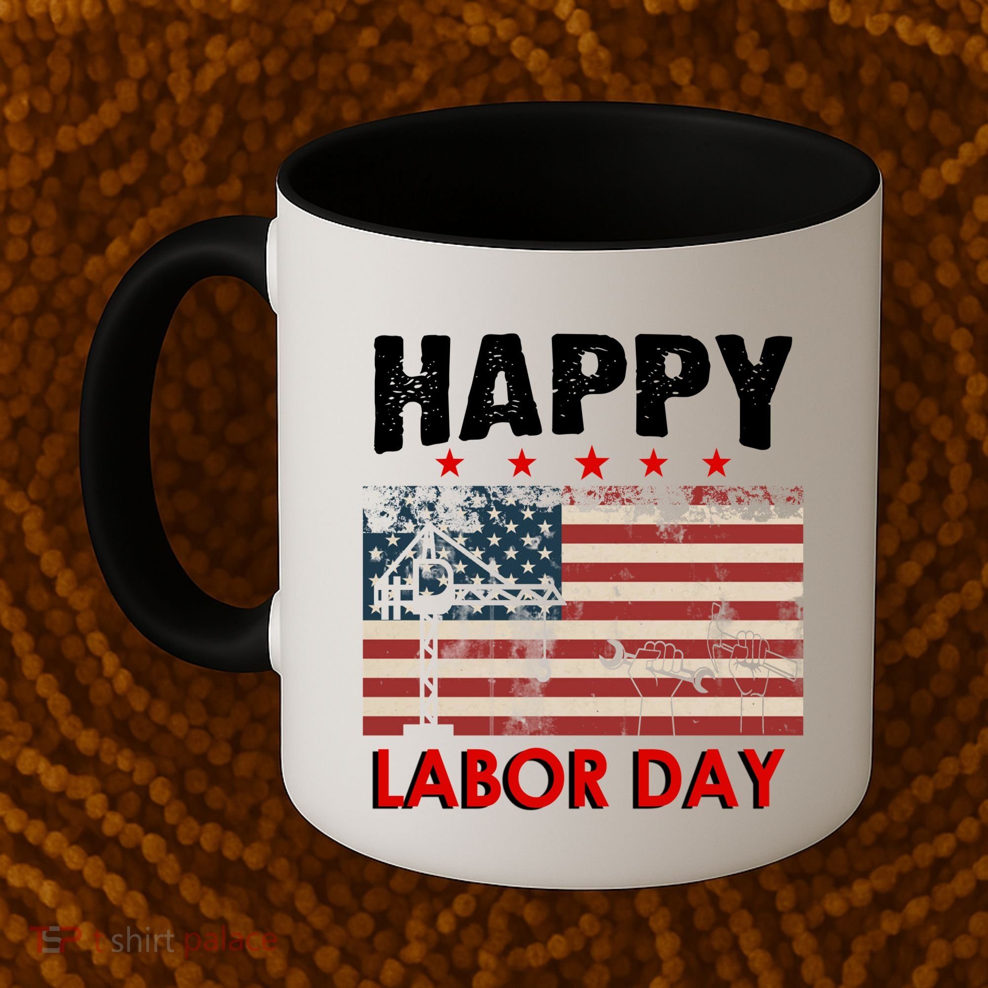 Happy Labor Day American Workers Flag Coffee Mug