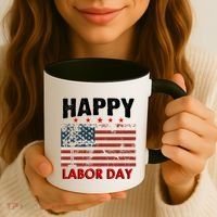 Happy Labor Day American Workers Flag Coffee Mug thumb 3