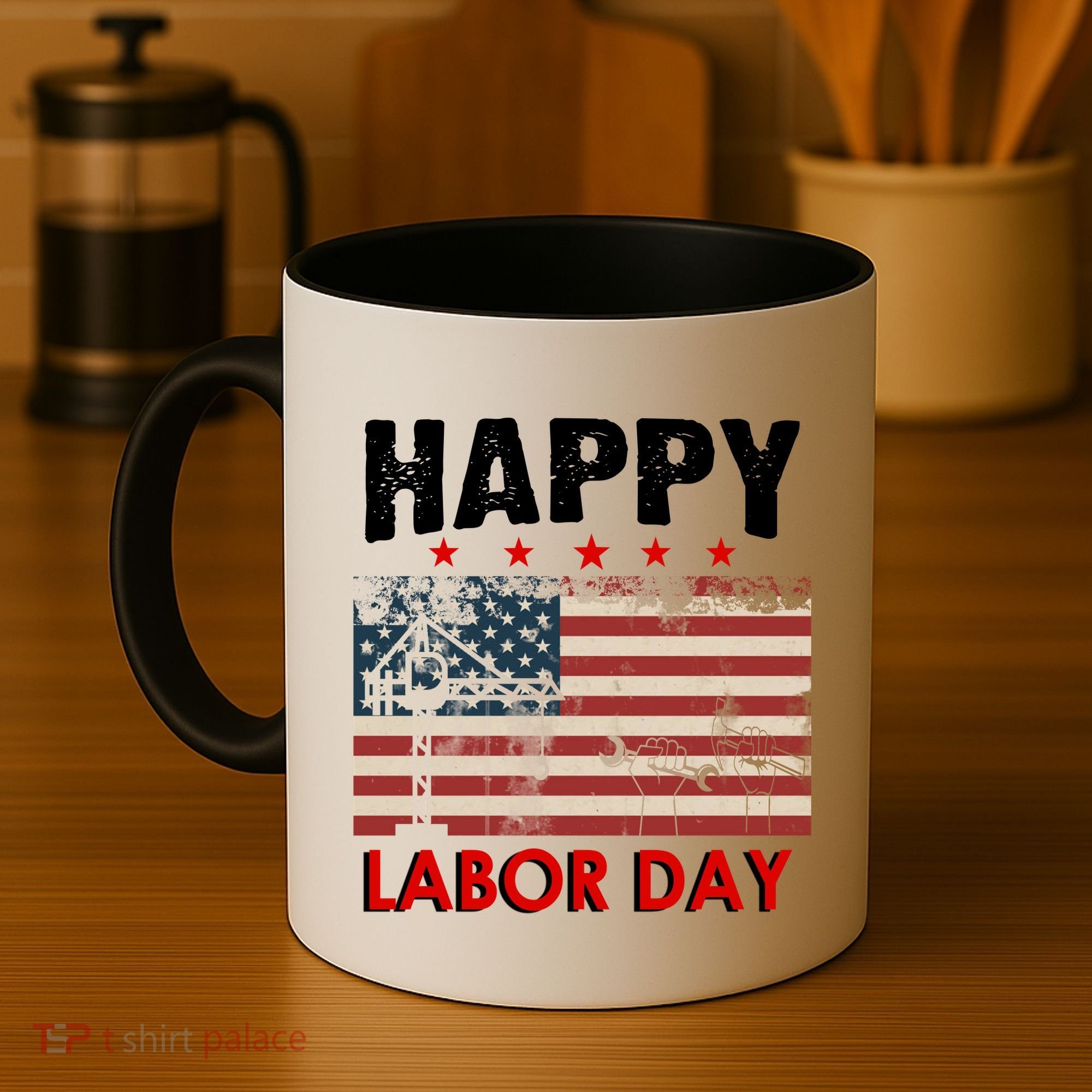 Happy Labor Day American Workers Flag Coffee Mug