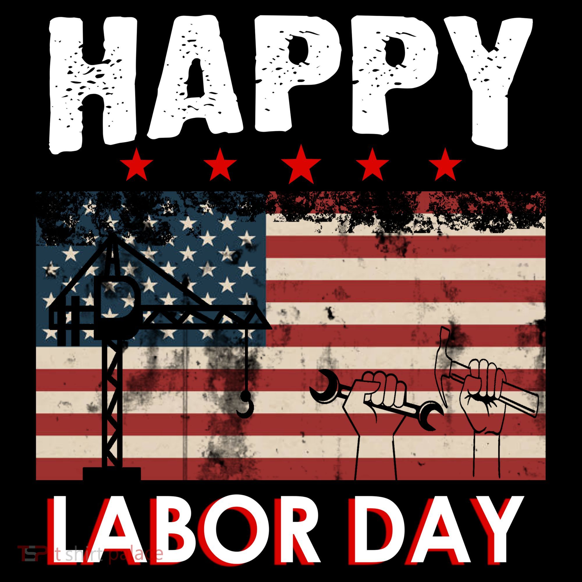 Happy Labor Day American Workers Flag Ornament