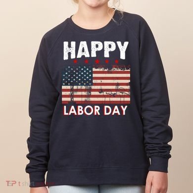 Happy Labor Day American Workers Flag Women's Sweatshirt