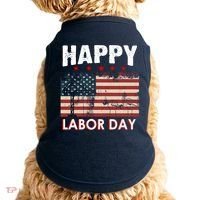 Happy Labor Day American Workers Flag Doggie Tank thumb 0