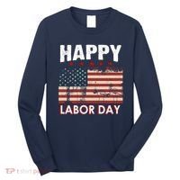 Happy Labor Day American Workers Flag Long Sleeve Shirt thumb 0