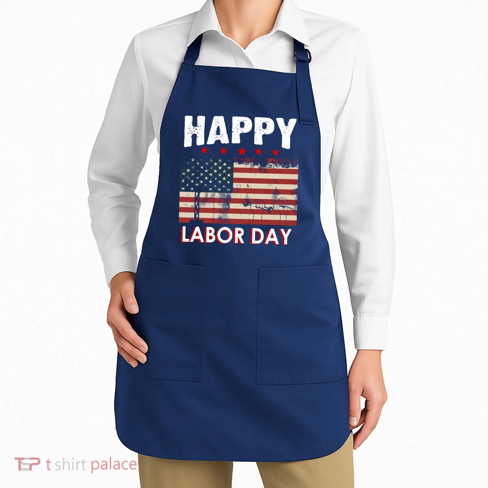 Happy Labor Day American Workers Flag Apron