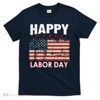 Happy Labor Day American Workers Flag T-Shirt thumb 0