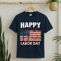 Happy Labor Day American Workers Flag T-Shirt thumb 2