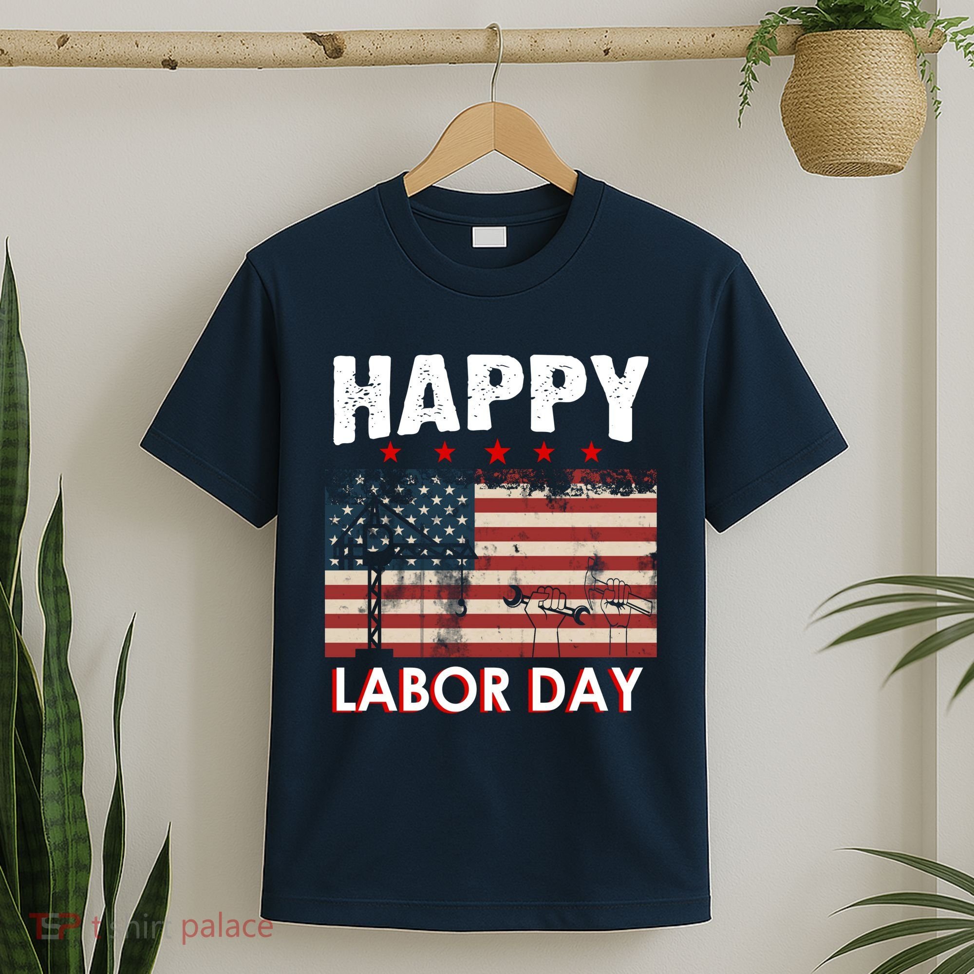 Happy Labor Day American Workers Flag T-Shirt
