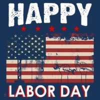 Happy Labor Day American Workers Flag Button thumb 1