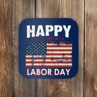 Happy Labor Day American Workers Flag Coaster thumb 0