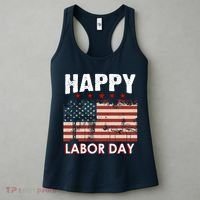 Happy Labor Day American Workers Flag Women's Tank Top thumb 3