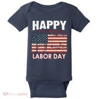 Happy Labor Day American Workers Flag Baby Bodysuit thumb 0