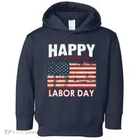 Happy Labor Day American Workers Flag Toddler Hoodie thumb 0